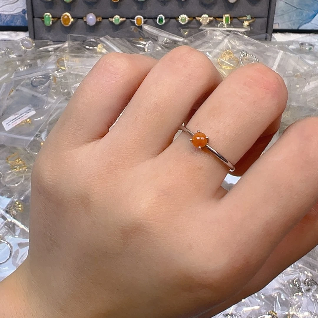 翡翠戒指银S925镶嵌翡翠