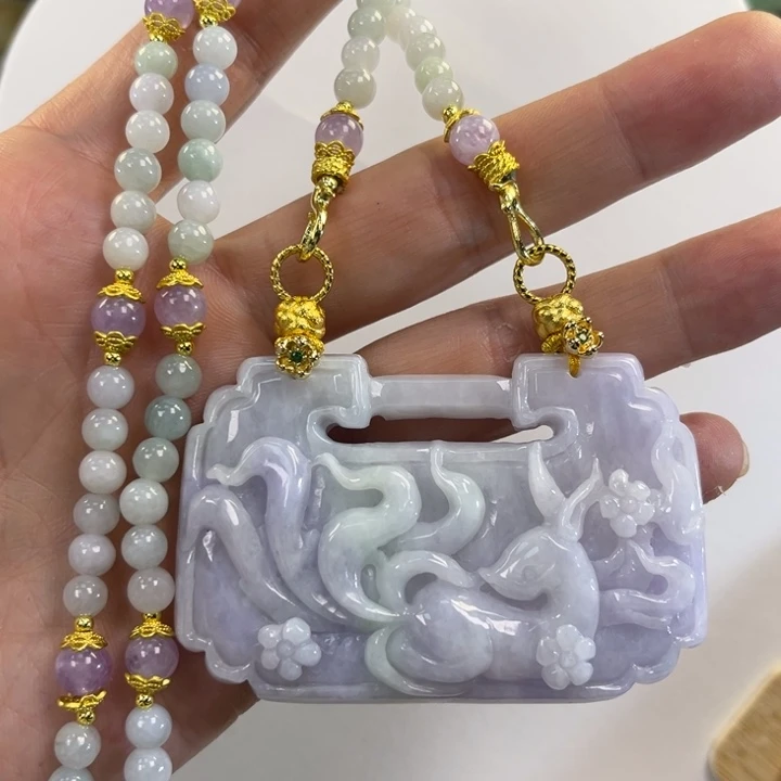 翡翠吊坠(赠链)未镶嵌代编织