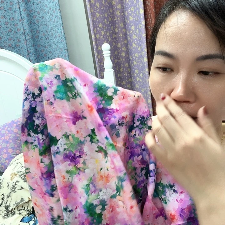 粘胶纤维棉水墨紫凉凉布头2！米