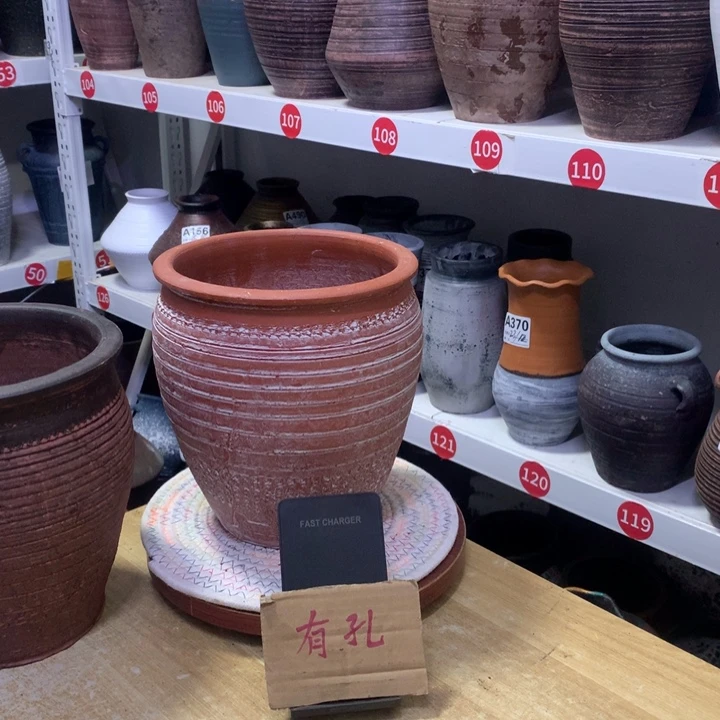 【闪购商品】红陶粗糙盆默认打孔高20口18