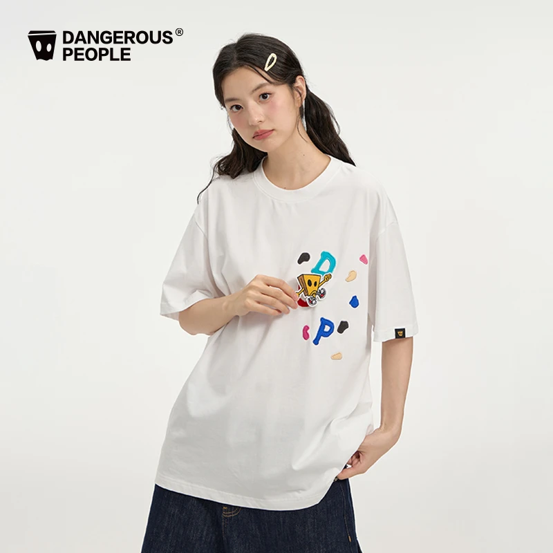 Dangerouspeople薛之谦dsp趣味魔术贴攀岩小D短袖潮牌休闲百搭T恤