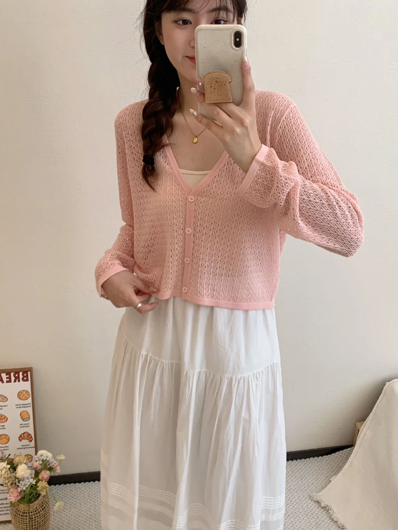 【潘潘.638875】2025年夏季新款天丝亚麻纯色百搭针织开衫5.14福利