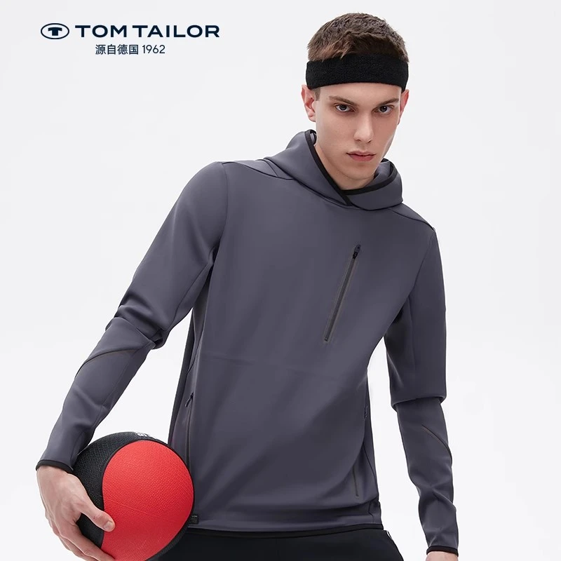 TOM TAILOR德国空气层男女针织连帽套头衫卫衣休闲2023TTHOB323O