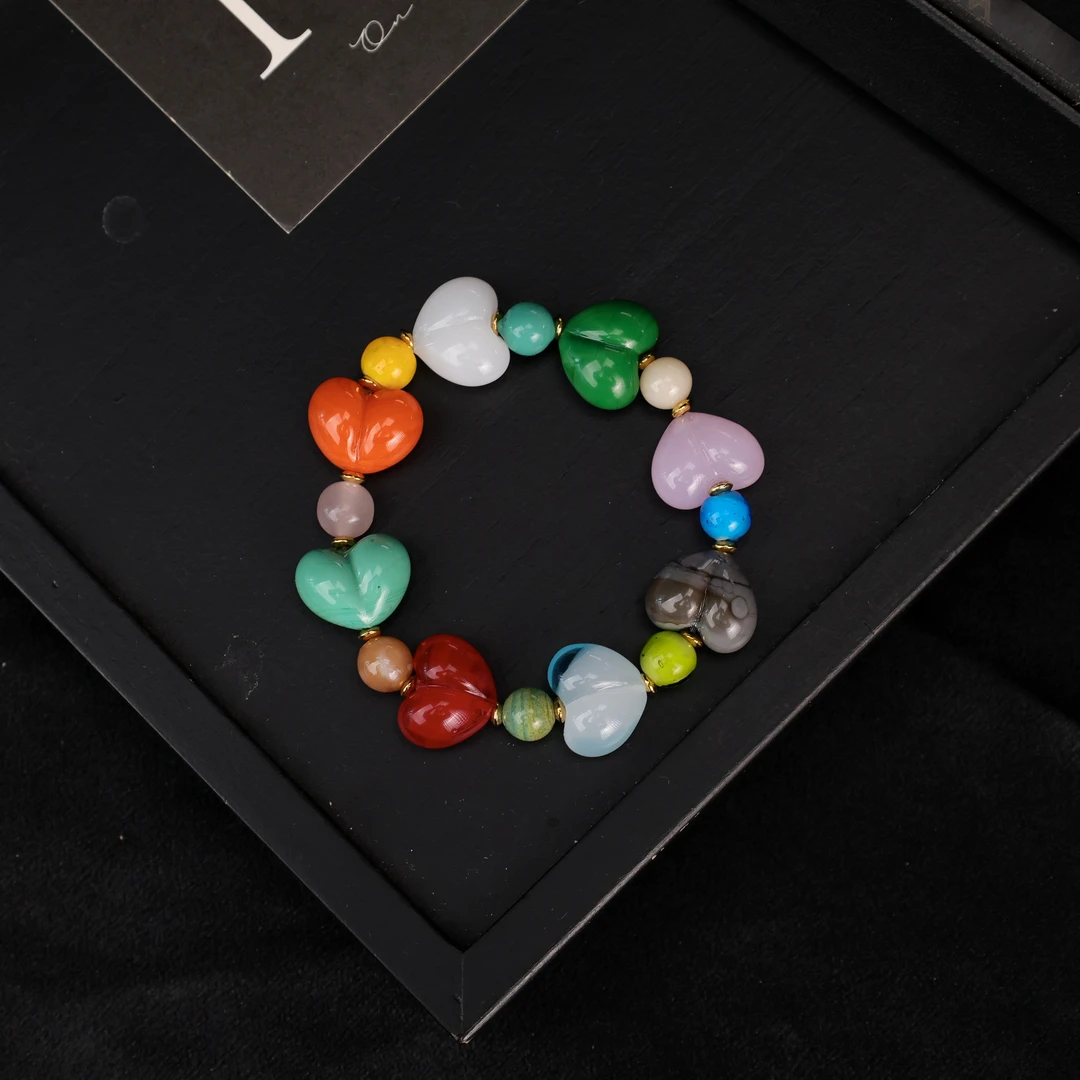 合金手链 LZ3894-6八色彩色屁桃台湾老师多宝琉璃手链