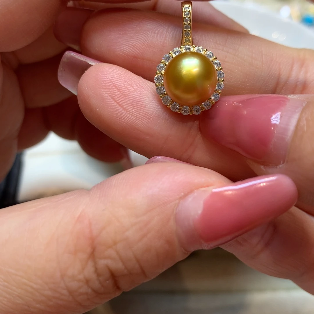 海水珍珠银S925镶嵌颈饰