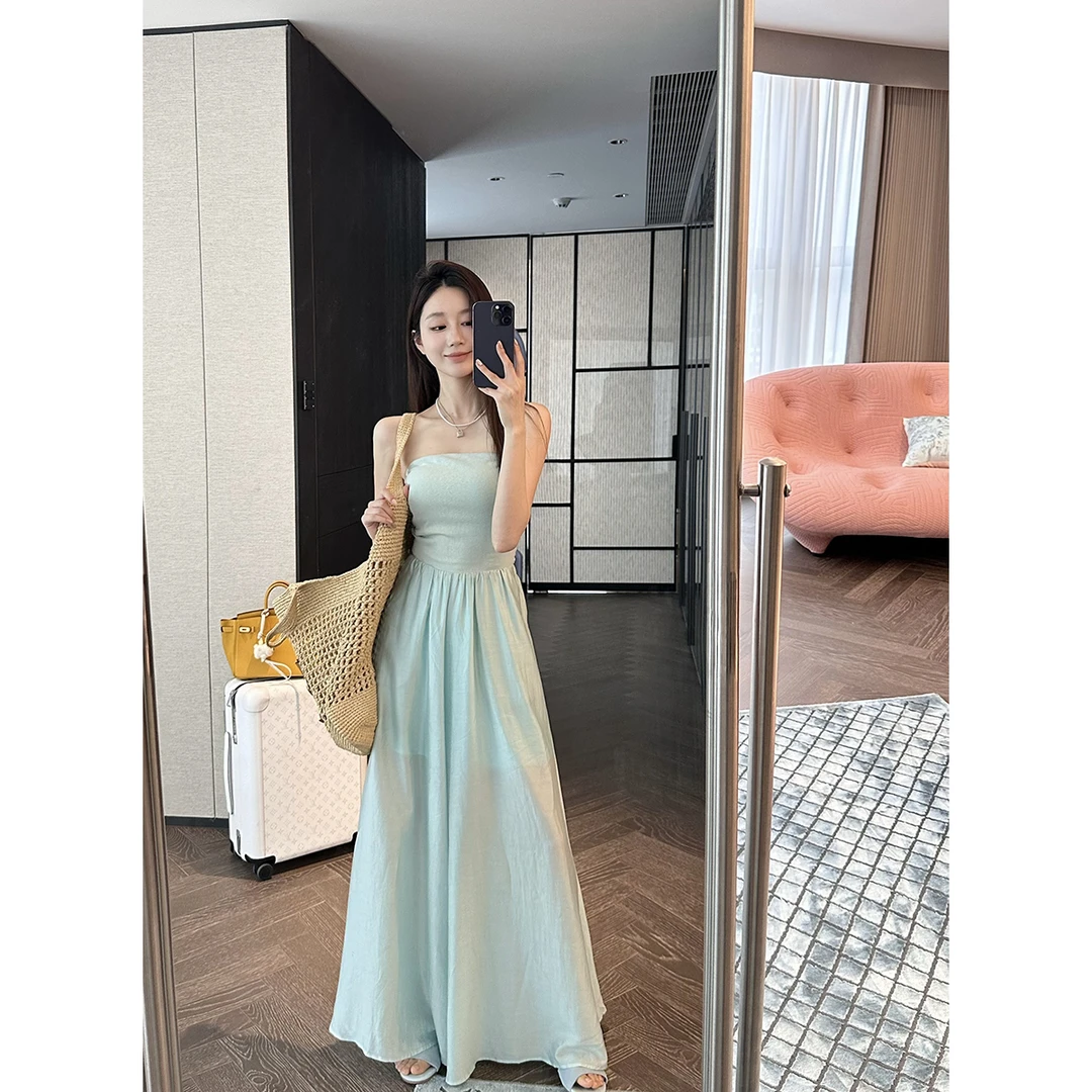 FORNI 南风过境 拼接吊带连体裙裤气质轻奢法式小众设计感