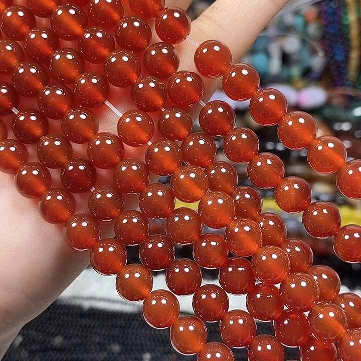 玛瑙/玉髓未镶嵌珠宝半成品A级玛瑙卡8mm