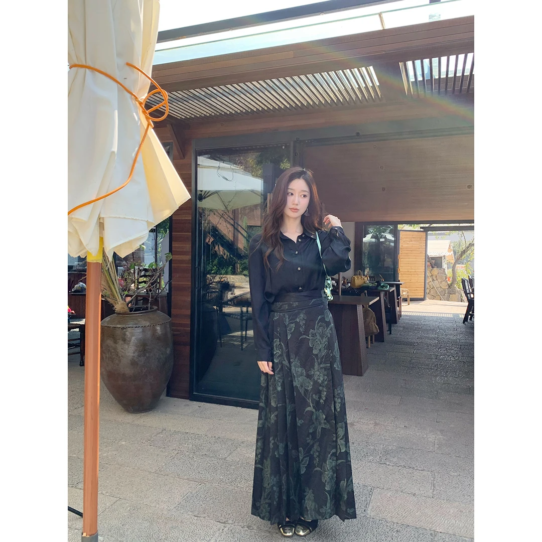 FORNI x YOYO 偏爱春潮 时髦国潮新中式半裙复古小众长款气质显瘦