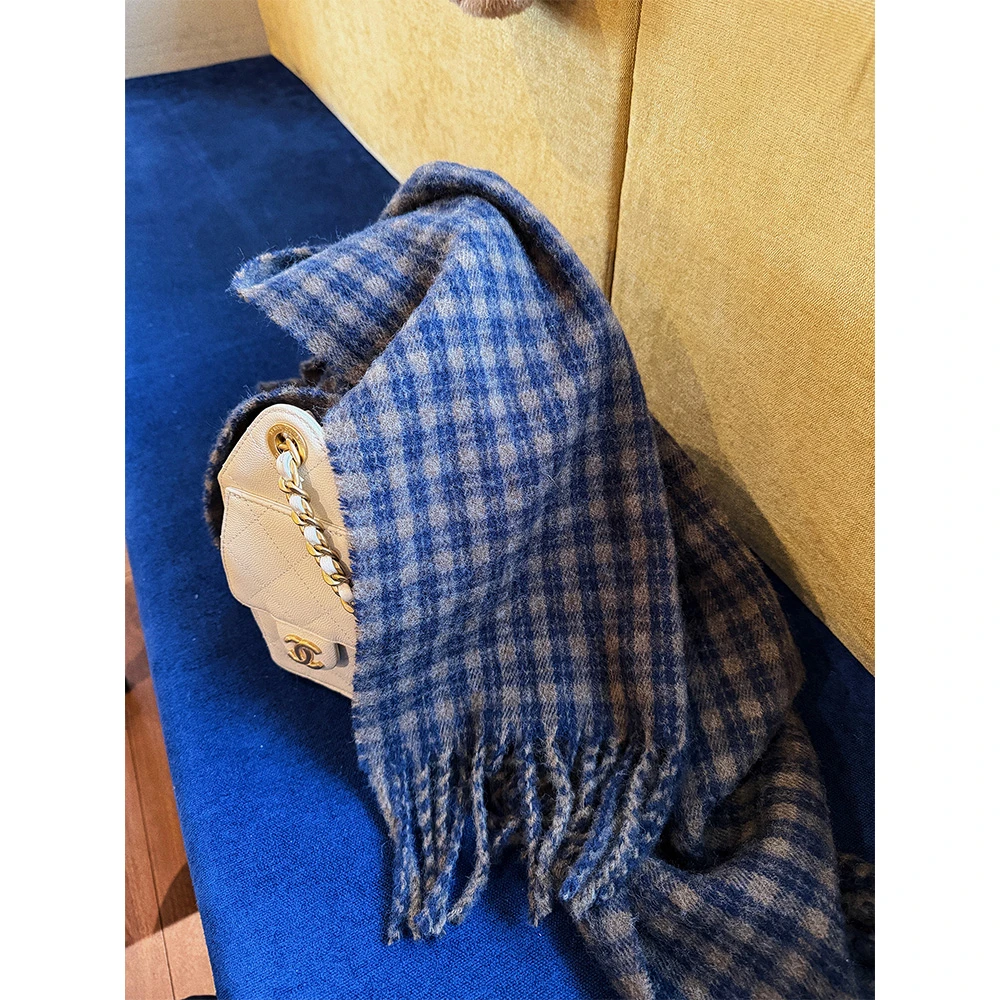 【唐悠悠】全羊毛格子围巾舒适亲肤韩系百搭