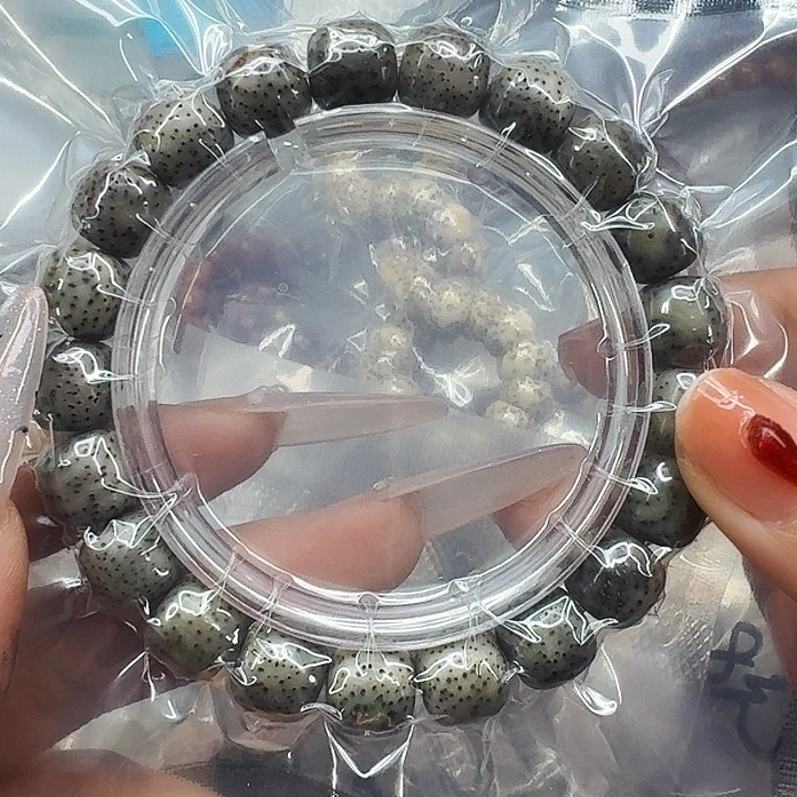 星月菩提手串481高端黑灰星月菩提11桶单圈