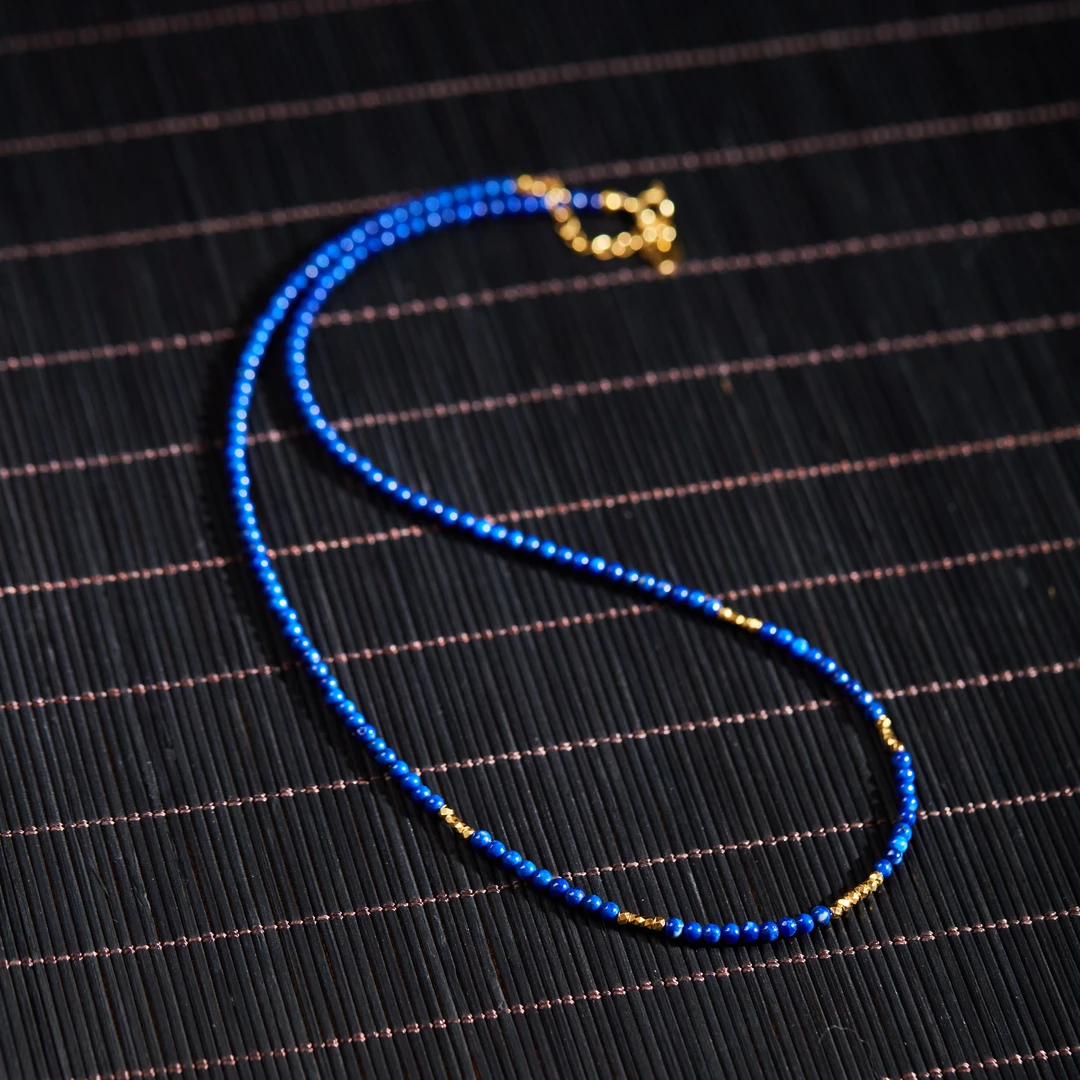 【云上雅岚】夏月丨C59338-S925青金项链-2.5mm-多样性发一件