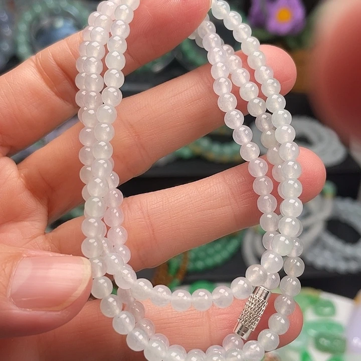 翡翠未镶嵌手链卡5+冰项链