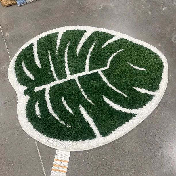 外单芭蕉叶植绒卧室地垫家用脚垫90-100cm