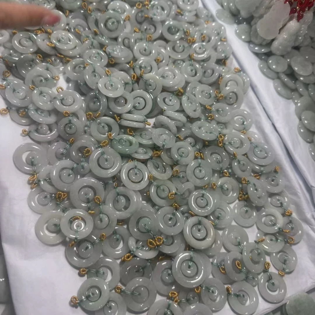 天然A货翡翠子母扣吊坠-d309-多样性发一