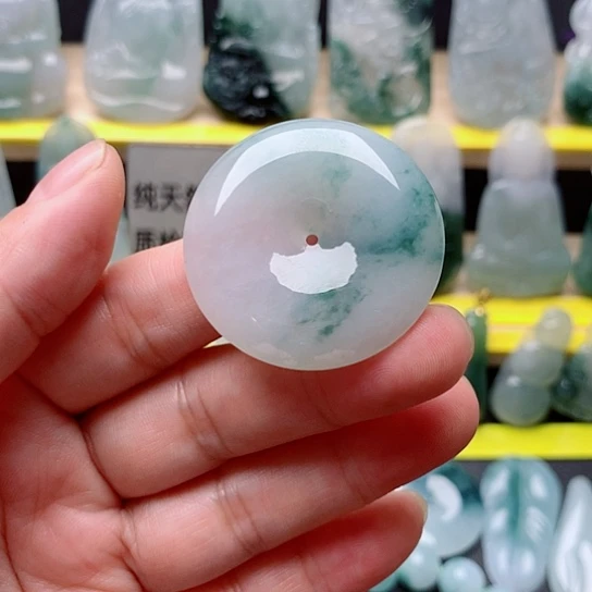 观***计吊坠(不含链)未镶嵌翡翠平安扣