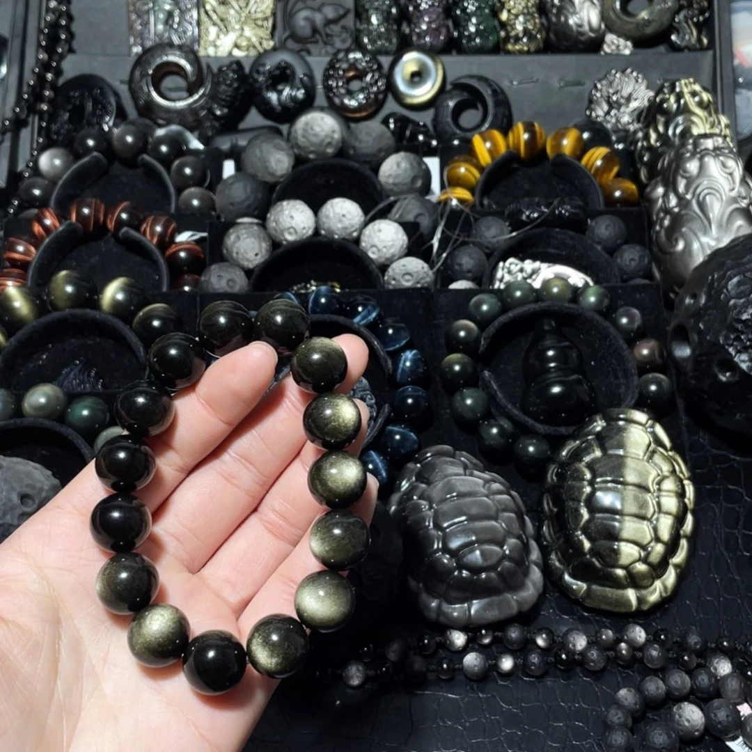 西***仔黑曜岩未镶嵌珠宝奇石