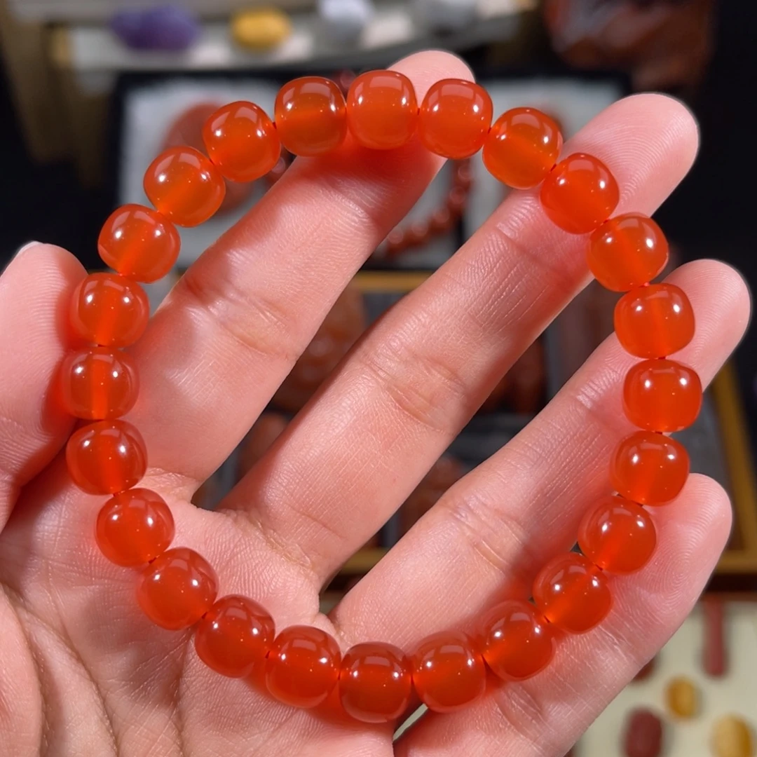 南红玛瑙未镶嵌老型手串9左右