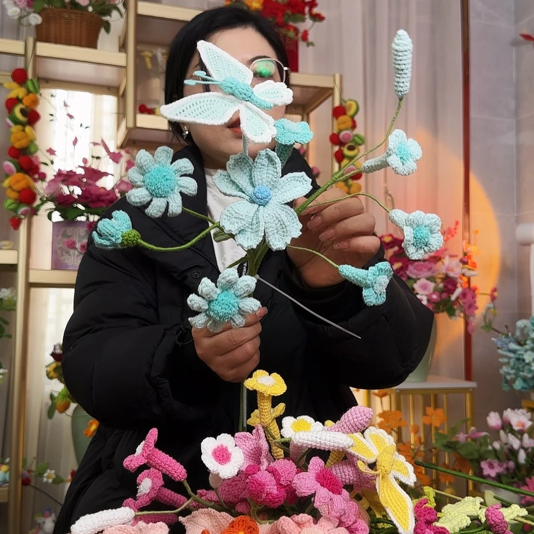 手工钩织设计花束