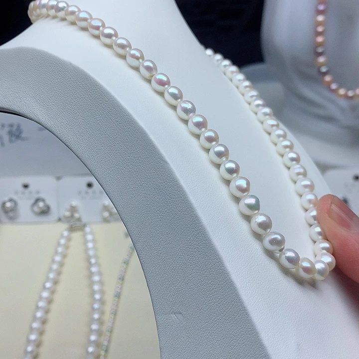 钛钢项链淡水珍珠