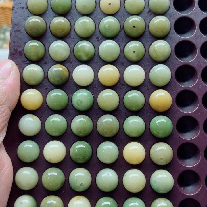 吊坠白玉菩提瑕疵13青提圆珠60颗