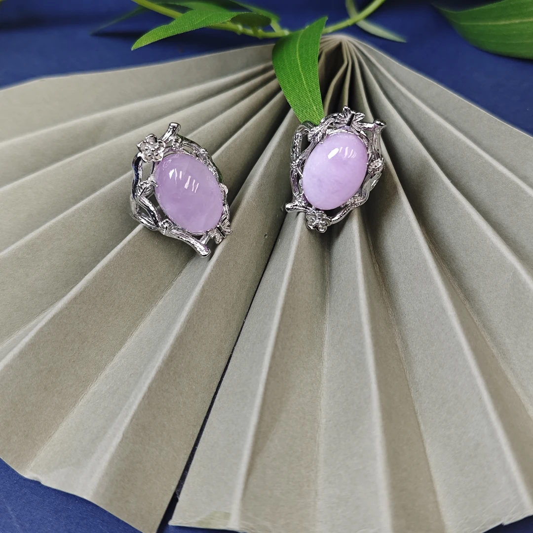 高定珠宝设计百搭款喜上连连紫锂辉鸽子蛋戒指-多样性发其一-a511