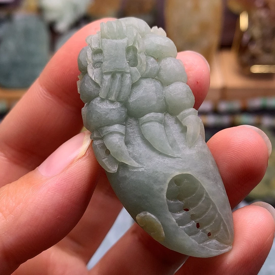 定制翡翠未镶嵌蟹