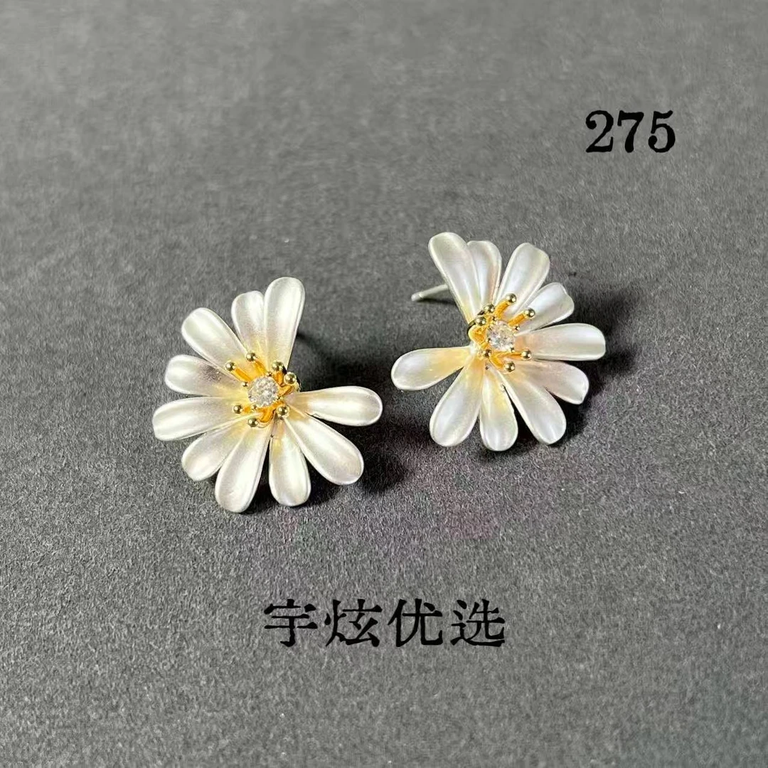 黄铜合成锆石耳饰 时尚百搭耳钉小众275