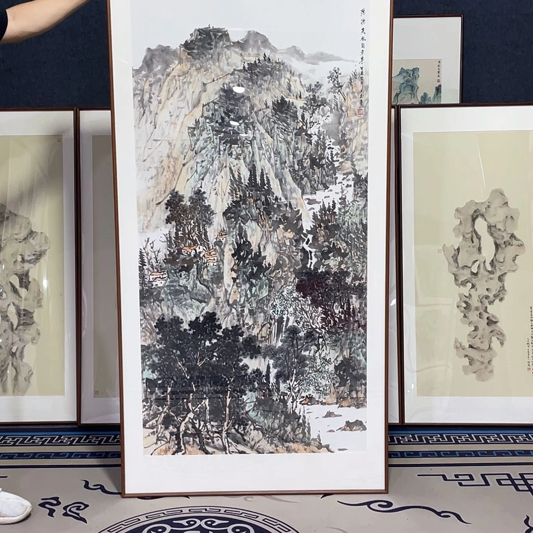 国画手绘画作品带框80/160