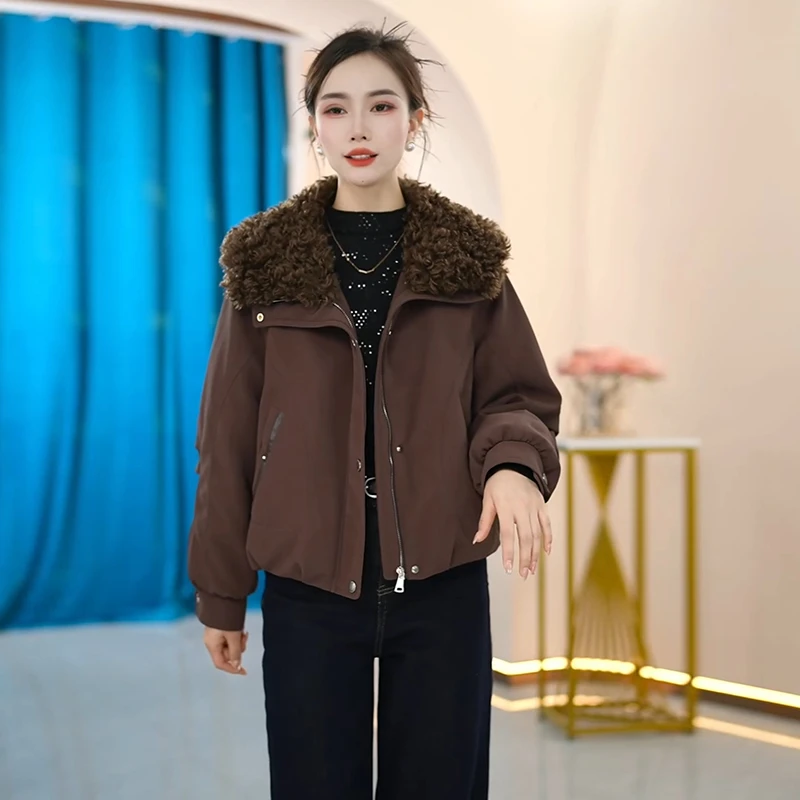 时尚宽松毛领羽绒服轻奢2025冬季新款中老年妈妈显瘦加厚保暖外套