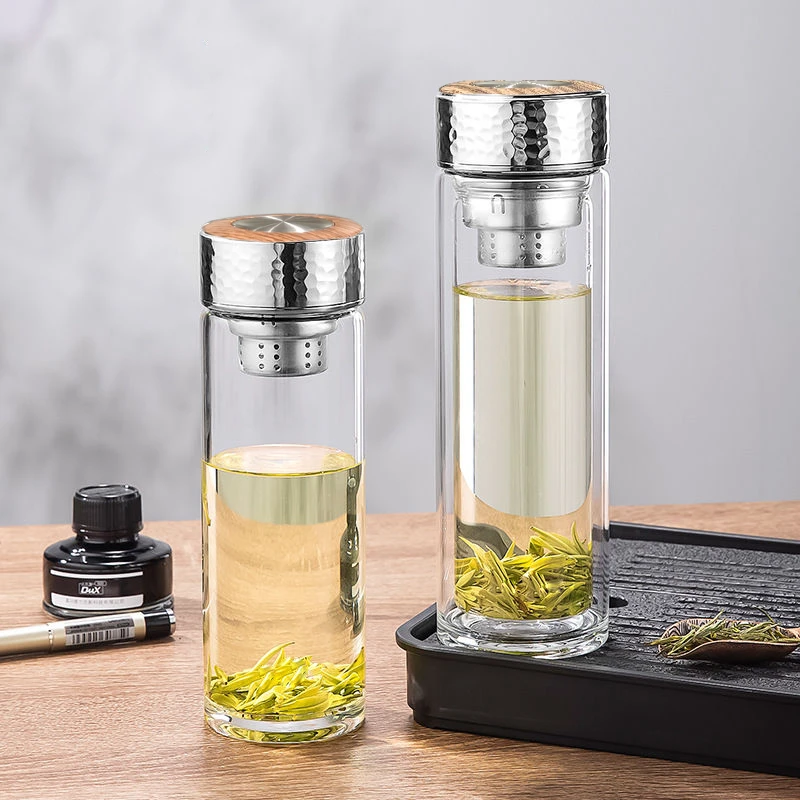 25年新款锤纹玻璃杯透明茶杯加厚隔热防摔大容量高硼硅高档男士杯