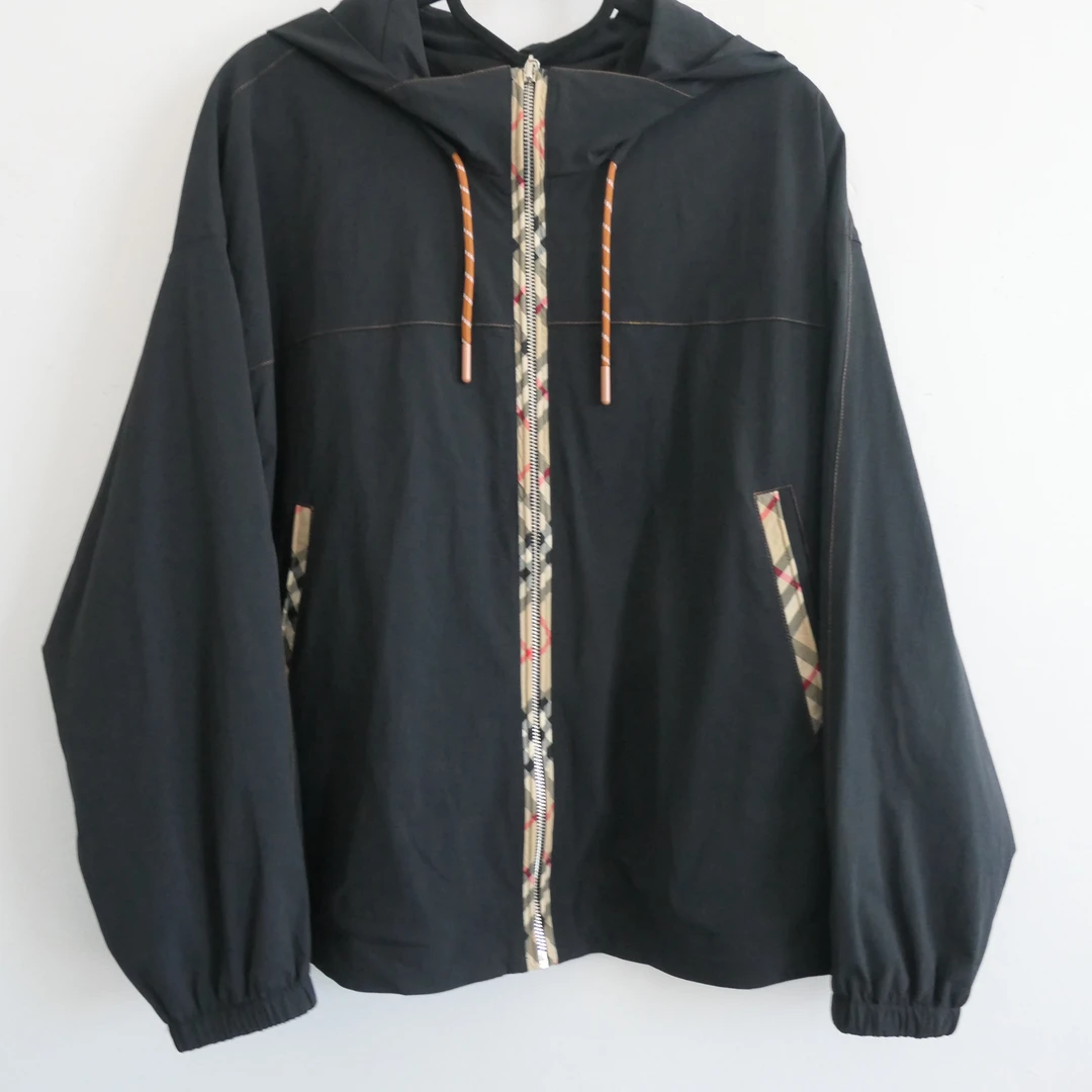 AB-258006夏季连帽夹克带帽长袖晒晒服外套休闲百搭黑色上衣