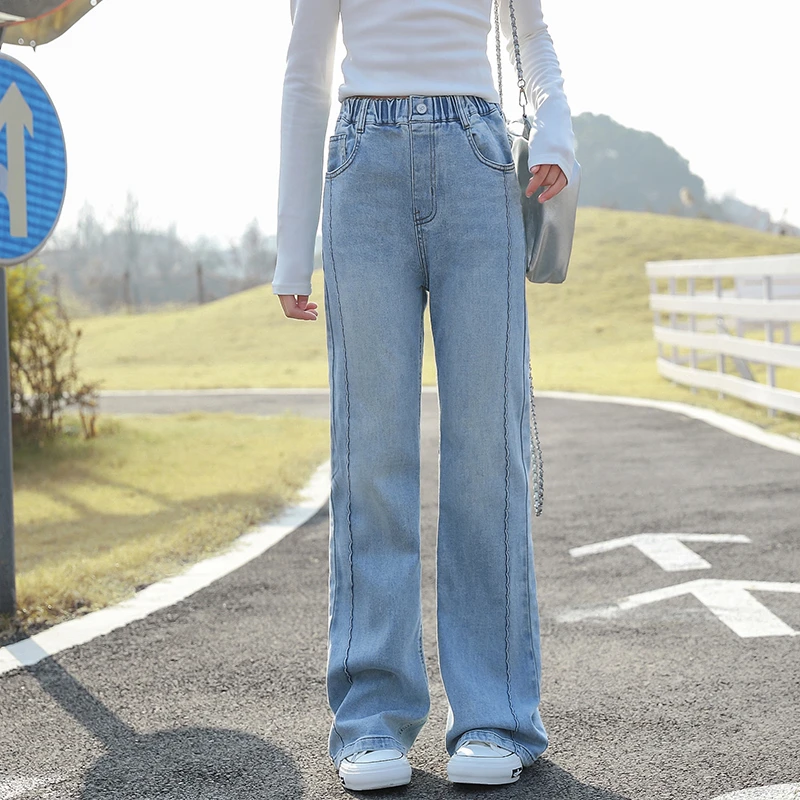 2025春季新款女大童微喇叭牛仔裤25024