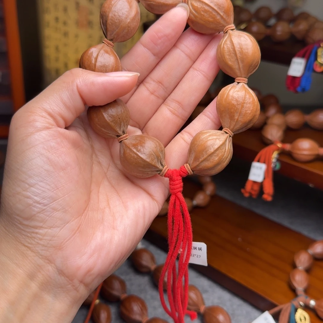 风***雪手串橄榄核22/27四花 老核原皮 梅林铁核