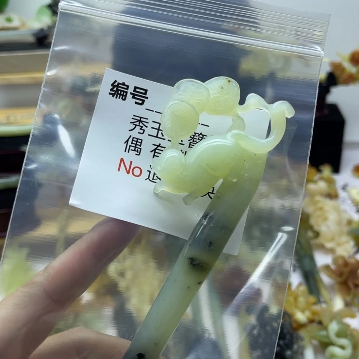 蛇纹石玉合金发饰