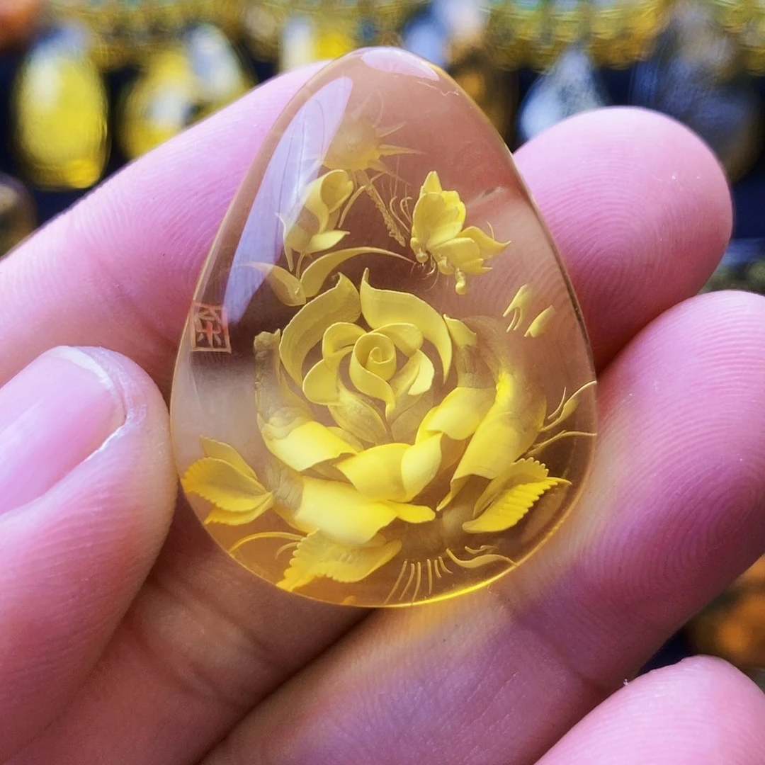 【闪购商品】金珀颈饰未镶嵌琥珀阴雕