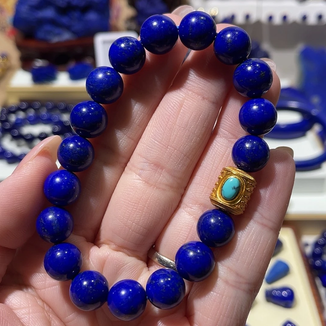 青金石未镶嵌10mm单圈手串