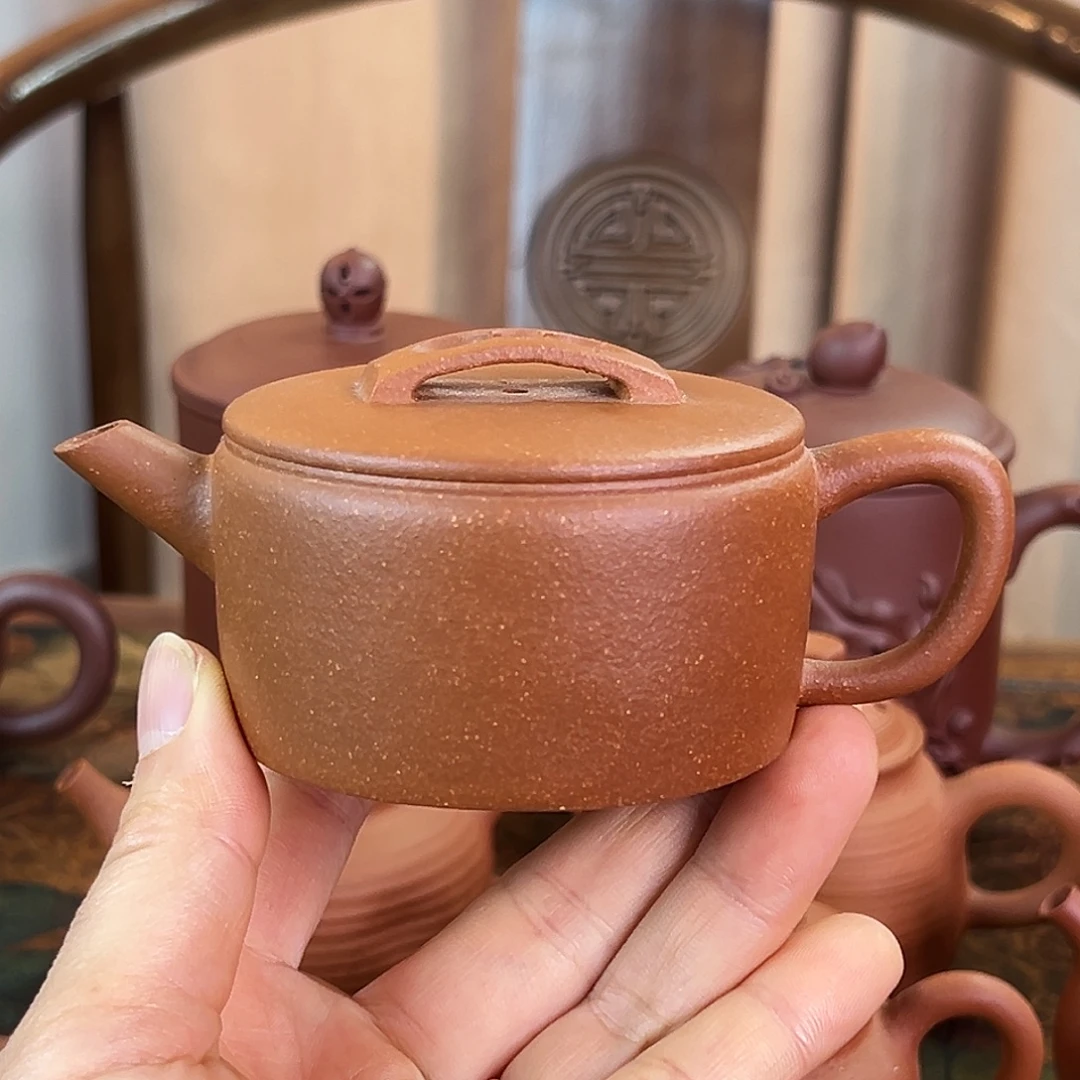 紫砂茶壶精品原矿 汉瓦 红降坡泥 140cc