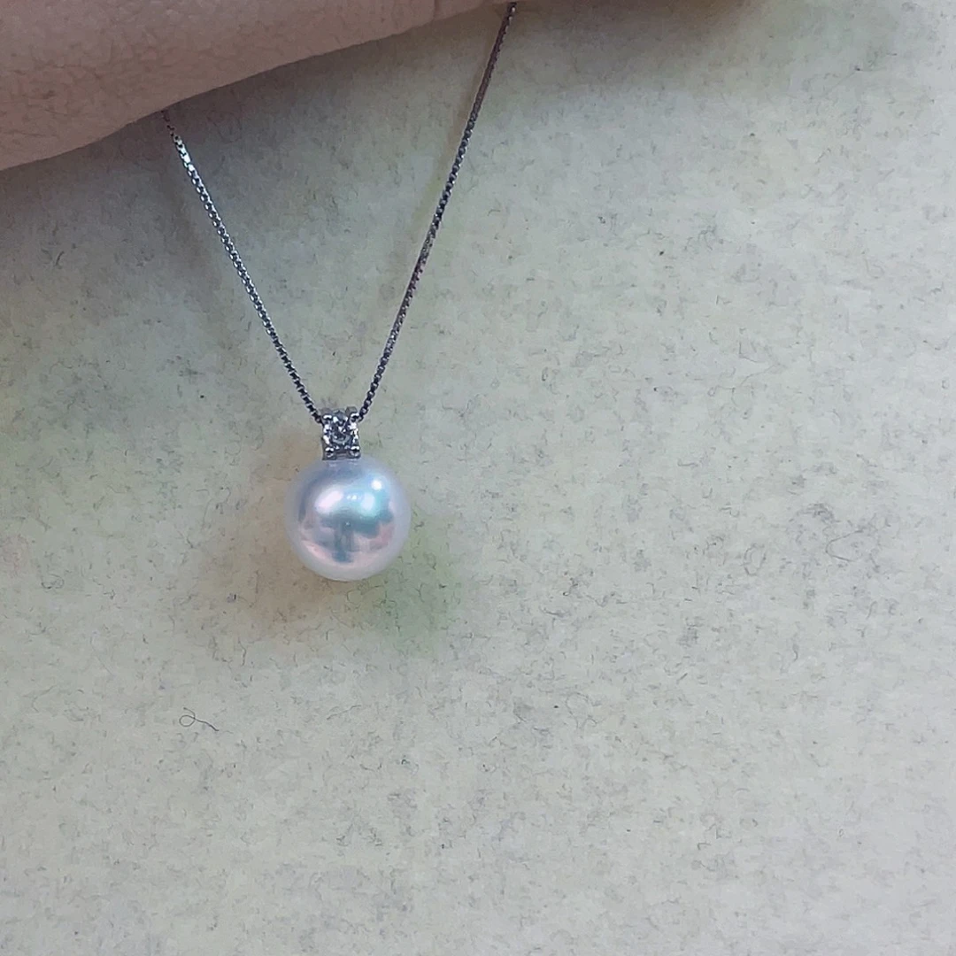 淡水珍珠吊坠(赠链)银S925镶嵌