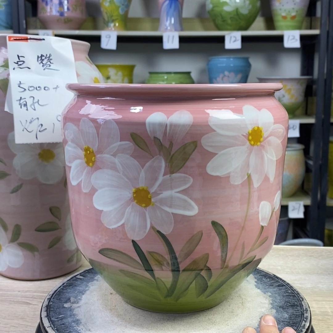 景德镇手工手绘陶瓷花盆