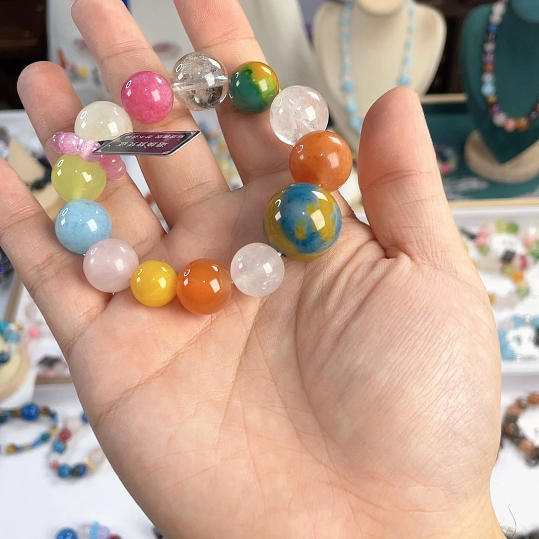 水晶手链银S925镀金镶嵌