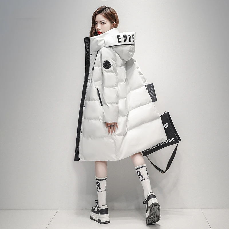 时尚轻户外防风保暖加厚羽绒服女2025冬季新款简约时尚廓形厚外套