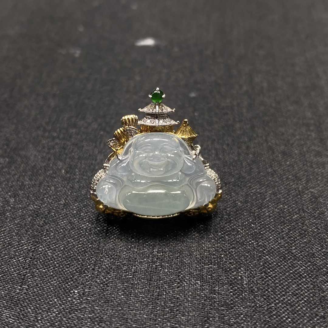 33天然缅甸翡翠A货18k冰佛/500493/上海嘉禾拍卖