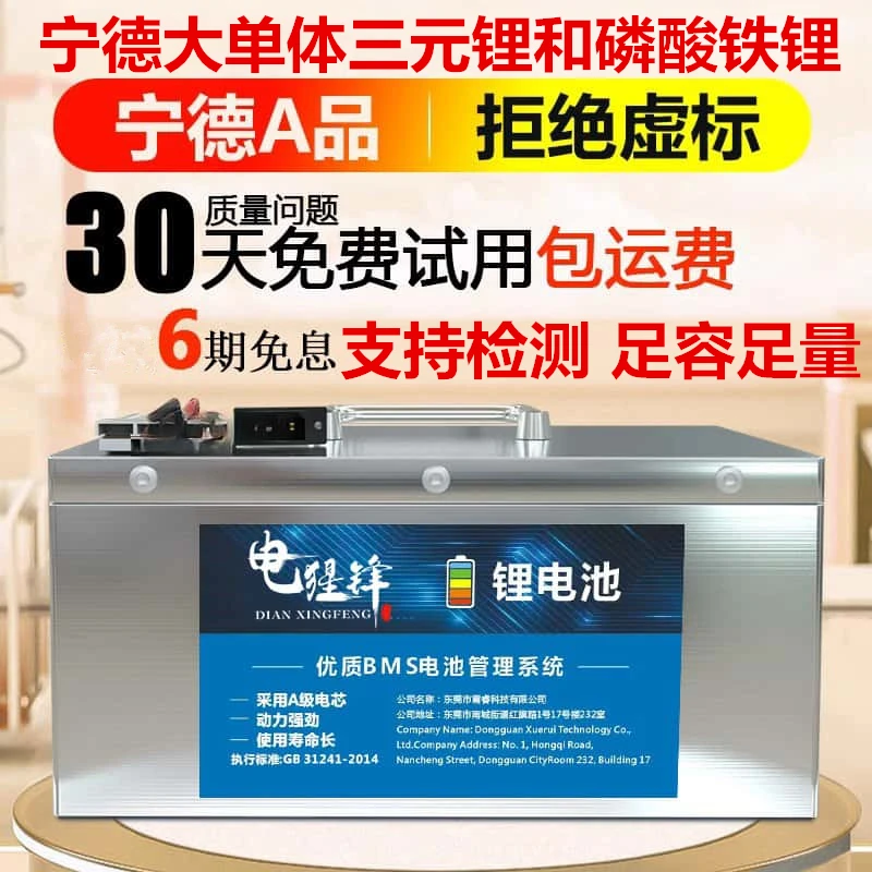 定制宁德二三轮电动车锂电池四轮老头乐大单体三元锂磷酸铁锂电瓶