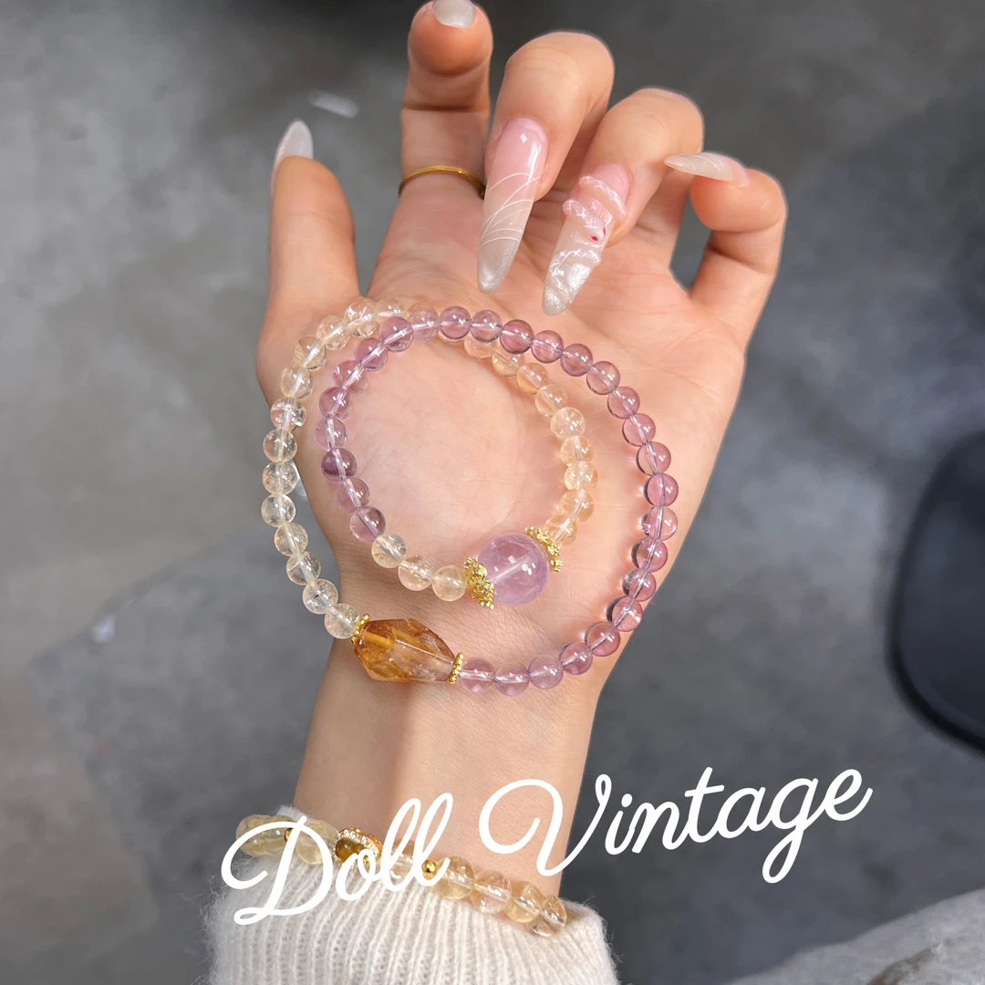 F14-双圈紫黄水晶手串