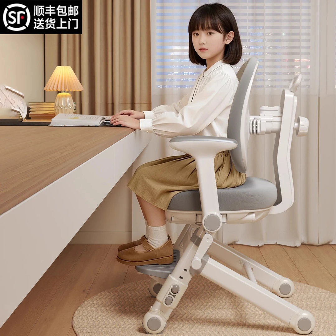领坚儿童学习椅子小学生写字专用可升降矫正坐姿座椅作业家用书桌