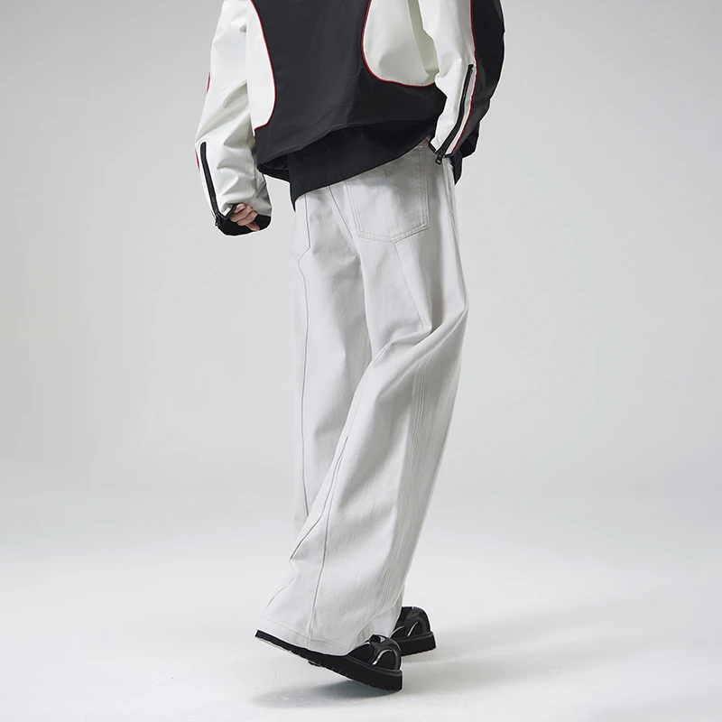 2025春秋新款美式重磅巴黎灰长裤男生潮牌垂感直筒阔腿休闲裤