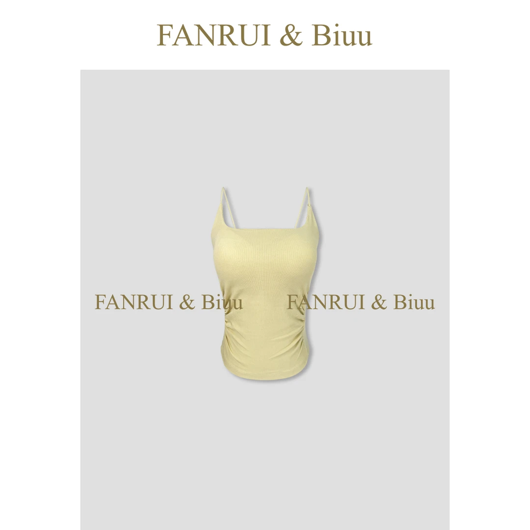 FANRUI/泛芮 「贝贝biuu」带胸垫抽褶收腰时尚百搭背心小吊带B17645