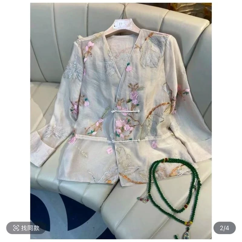 【深圳南油二姐】春季新中式国风设计师款刺绣外套158