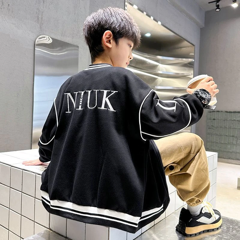 男童外套春秋款2025新款中大童炸街男孩痞帅秋季儿童秋装棒球服潮