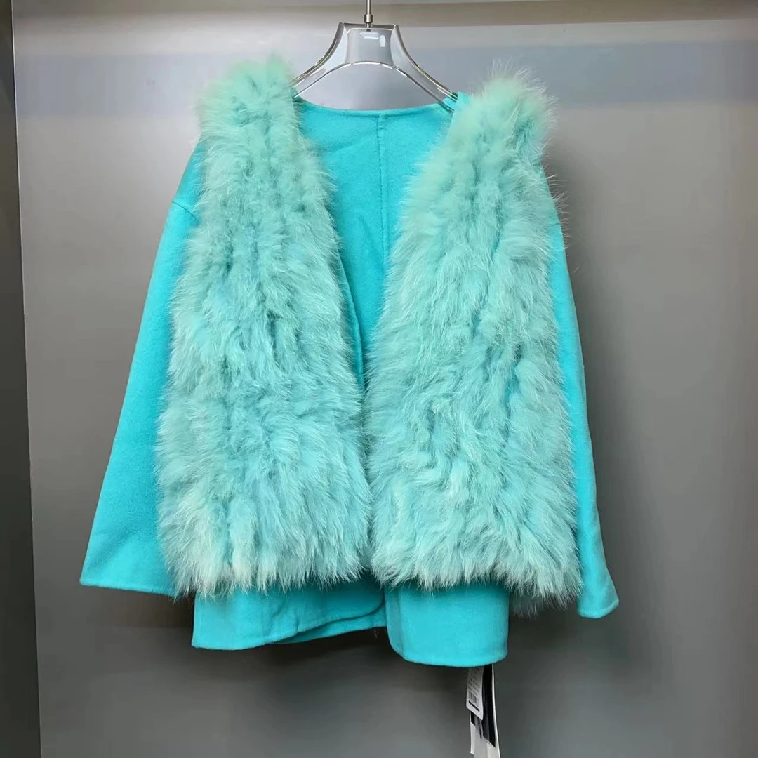 3/15 044-053精品高货冬季羊绒大衣保暖时尚百搭真毛搭配羊绒大衣